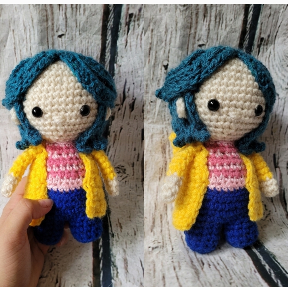 Crochet Coraline amigurumi doll